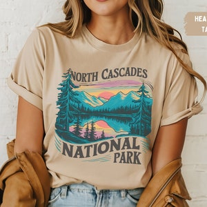 Vintage North Cascades National Park shirt Retro Washington Park Shirt, Pacific Northwest T-shirt, North Casscades  Souvenir gift PNW tee