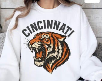 Vintage Cincinnati Football Sweatshirt, Vintage Fan Top, Sports Team Crewneck Jumper, Gift for Football Lover, Cincinnati Apparel