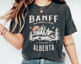 Vintage Banff National Park Shirt, Banff tshirt, Banff comfort colors Canadian Rockies gift Rocky Mountains, Canada T shirt Banff Souvenir