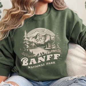 Sweat-shirt du parc national Banff, pull Banff, cadeau Banff Crewneck Rocheuses canadiennes Montagnes Rocheuses, sweat Alberta Canada Banff souvenir