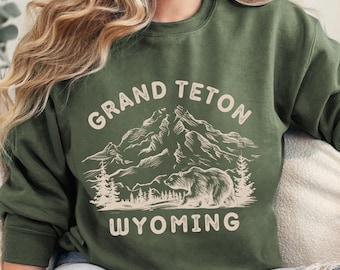 Sudadera del Parque Nacional Grand Teton: regalo para amantes de la montaña, ropa para entusiastas de las actividades al aire libre, suéter de naturaleza de Wyoming, suéter de aventura para senderismo.