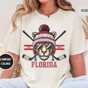 Florida Hockey Comfort Colors Shirt - Unisex T-shirt, Florida Fan Gift, Hockey Sports Apparel, Team Tee, Game Day Outfit, Hockey gifts