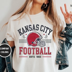 Kansas City Football Comfort Colors T-shirt, Unisex Tee, Team Spirit Shirt, Game Day Top, KC Sports Fan Apparel