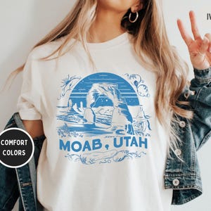 Moab Utah Comfort Colors T-shirt, Unisex Tee, Southwest Desert Shirt, Mountain Lover Gift, Nature Theme Apparel