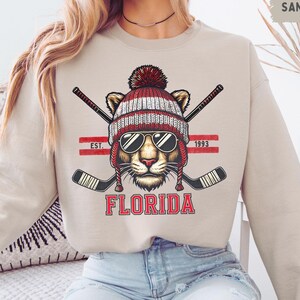 Florida Hockey Sweatshirt, Sunshine State Ice Hockey Pullover, Florida Fan Apparel, Winter Game Day Jumper, Sport Hockey Gift
