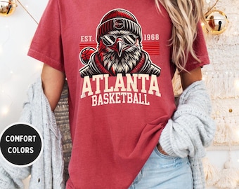 Camiseta de baloncesto de Atlanta Comfort Colors, camiseta deportiva de Georgia, camiseta unisex, ropa para el día del juego, regalo para fanáticos de los Hawks