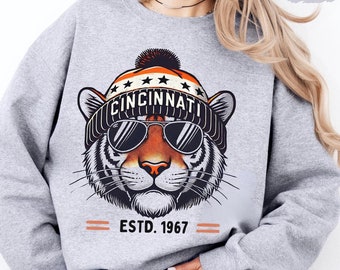Sudadera unisex de cuello redondo para aficionados de Cincinnati, ropa deportiva, jersey acogedor, equipo para el día del partido de Cincinnati