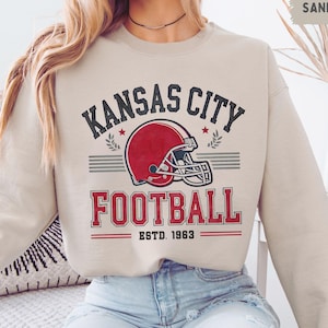 Kansas City voetbalsweater, kleding hoofdfan, voetbalcadeau, voetbalteamsweater, Kansas City voetbaluitrusting