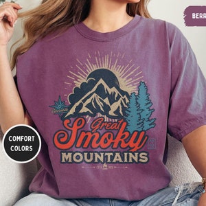 Vintage Great Smoky Mountains National Park Comfort Colors Shirt, Tennessee Smoky Mountains Shirt Tennessee Family Trip Smoky Mountains gift