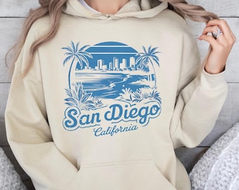 Vintage San Diego Hoodie - Retro California Sweatshirt, Men's Women's Unisex Pullover, Beach Vibe Jumper, Gift for Traveler, Weekend Outfit