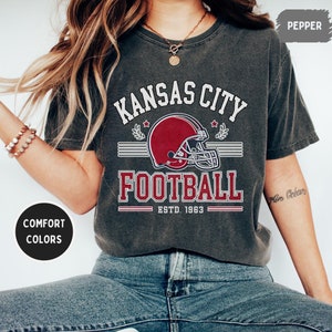 Kansas City Football Comfort Colors T-shirt, Unisex Tee, Team Spirit Shirt, Game Day Top, KC Sports Fan Apparel