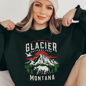 Retro Glacier National Park Sweatshirt, Montana Sweater Montana National Park gift Glacier Sweat Hiking gift Glacier National Park Souvenir