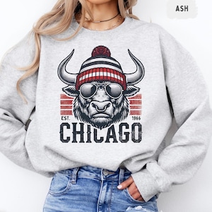 Chicago Basketball Sweatshirt - Unisex Crewneck Pullover, Chicago Fan Apparel, Bull Sports Team Gift, Basketball Lover Jumper, Hoops Fan