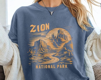 Zion National Park shirt, Comfort Colors Utah tshirt, Vintage Zion National Park gift Zion National Park Sweater Hiking souvenir Camping tee