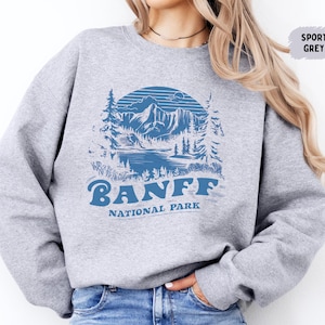 Sweat-shirt du parc national Banff, pull Banff, cadeau Banff Crewneck Rocheuses canadiennes Montagnes Rocheuses, sweat Alberta Canada Banff souvenir
