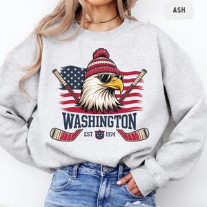 Washington Hockey Sweatshirt - Unisex Crewneck, Fan Apparel, Sports Team Gift, Capital Merch, Game Day Outfit