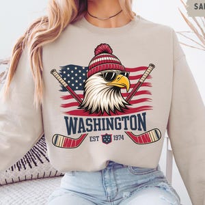 Washington Hockey Sweatshirt - Unisex Crewneck, Fan Apparel, Sports Team Gift, Capital Merch, Game Day Outfit
