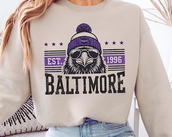 Baltimore Football Sweatshirt - Unisex Crewneck, Baltimore Fan Gift, Sports Team Apparel, Football Fan Gear, Gift for Him