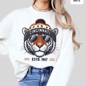 Cincinnati Football Sweatshirt - Unisex Crewneck, Bengal Fan Gift, Sports Team Apparel, Cozy Pullover,, Cincy Game Day Gear