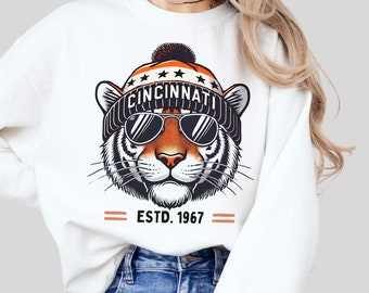 Sudadera unisex de cuello redondo para aficionados de Cincinnati, ropa deportiva, jersey acogedor, equipo para el día del partido de Cincinnati