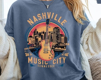 Vintage Nashville Tennessee Comfort Colors shirt, Country Music Shirt, Western Nashville Tshirt Music City Shirt Nashville Vacation T shirt