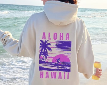 Vintage Hawaii Aloha hoodie, Retro Hawaii Beach hoodie, Beach Sweatshirt, Aloha Sweatshirt, Sunset Hoodie Summer Hoodie Hawaii Surf Hoodie