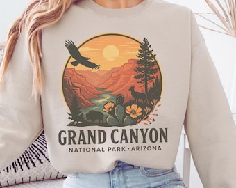 Retro Grand Canyon National Park Sweatshirt - Vintage Crewneck Jumper, Unisex Pullover, Nature Lover Gift, Travel Souvenir, Outdoor