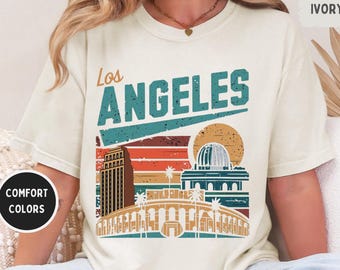 Retro Los Angeles Comfort Colors shirt - Vintage West Coast Apparel, Soft T-shirt, Gift for Travelers, LA Streetwear, Comfortable Tee