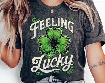 St Patrick Day Unisex T-Shirt, Irish Pride Shirt, Kleeblatt Top, Glücksbringer T-Shirt, St. Paddy's Day Bekleidung, Festliches grünes T-Shirt, Feelin Lucky