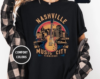 Vintage Nashville Tennessee Comfort Colors shirt, Country Music Shirt, Western Nashville Tshirt Music City Shirt Nashville Vacation T shirt