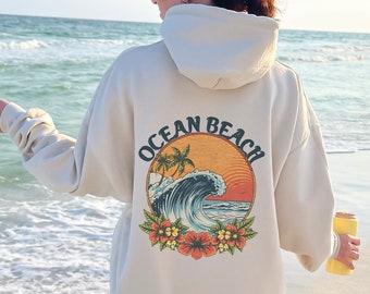 Retro Surf hoodie Ocean Beach hoodie, Ocean Beach hoodie, trendy sweatshirt, Siesta Beach hoodie, Sarasota Hoodie, Vintage Florida Sweater