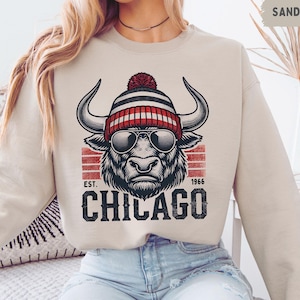 Chicago Basketball Sweatshirt - Unisex Crewneck Pullover, Chicago Fan Apparel, Bull Sports Team Gift, Basketball Lover Jumper, Hoops Fan