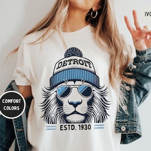Detroit Football Comfort Colors Unisex T-shirt, Detroit Tee, Game Day Shirt, Detroit Sports Fan Gift, Vintage Style Shirt