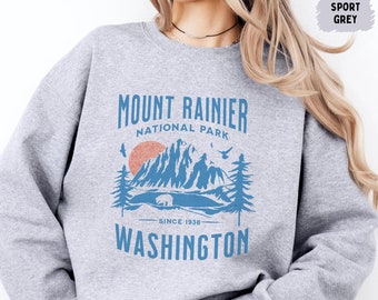 Mount Rainier National Park Sweatshirt, Vintage Washington Sweatshirt, Mount Rainier National Park gift Mount Rainier Souvenir Hiking shirt