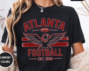 Vintage Atlanta Football Garment-Dyed T-shirt, Comfort Colors Shirt, Unisex Tee, Sports Fan Gift, Retro Football Shirt