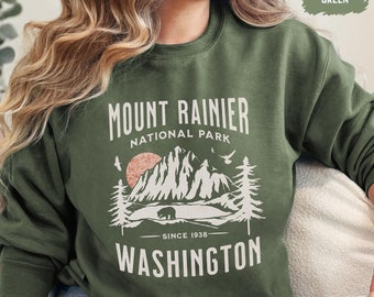 Mount Rainier National Park Sweatshirt, Vintage Washington Sweatshirt, Mount Rainier National Park gift Mount Rainier Souvenir Hiking shirt