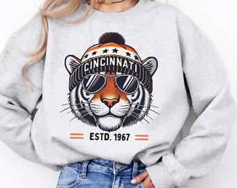 Sudadera unisex de cuello redondo para aficionados de Cincinnati, ropa deportiva, jersey acogedor, equipo para el día del partido de Cincinnati