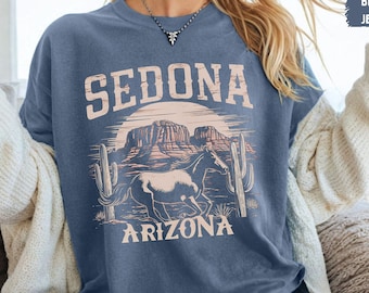 Sedona Comfort Colors Shirt Vintage Arizona Tshirt, Desert Tee, Unisex Tee, Oversized tee Granola Girl tee, Western shirt Bachelorette gift