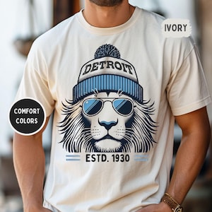 Detroit Football Comfort Colors Unisex T-shirt, Detroit Tee, Game Day Shirt, Detroit Sports Fan Gift, Vintage Style Shirt