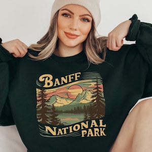 Sweat-shirt du parc national Banff, sweat-shirt Banff vintage, pull Banff, cadeau des Rocheuses canadiennes, montagnes Rocheuses, t-shirt Canada souvenir de Banff