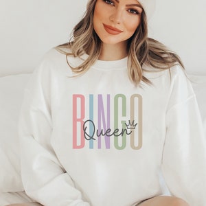 Bingo Queen Sweatshirt, Bingo Sweatshirt, Bingo Lover Funny Bingo Squad Shirt Bingo Game Vintage Shirt Gift for Bingo Lover Retro Bingo tee