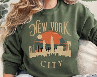 New York City Sweatshirt, Vintage New York Pullover, New York City Skyline Rundhalsausschnitt, New York Souvenir, NYC Sweatshirt, New York Geschenke