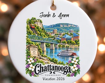 Custom Chattanooga Riverboat Scene Ornament | Ceramic Holiday Keepsake