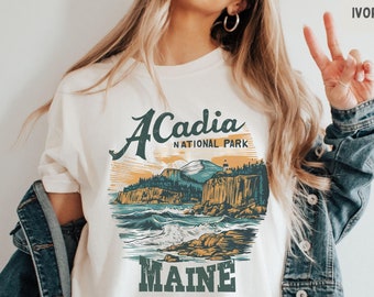 Acadia National Park shirt, Vintage Maine tshirt, Acadia National Park gifts, Retro Maine Sweatshirt, Hiking gift, Acadia Park Souvenir Tee