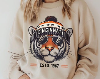 Sudadera unisex de cuello redondo para aficionados de Cincinnati, ropa deportiva, jersey acogedor, equipo para el día del partido de Cincinnati