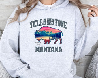 Yellowstone National Park Bison Hoodie - Unisex Sweatshirt, Outdoor Adventure Gift, National Park Lover Apparel, Wildlife Nature Shirt,
