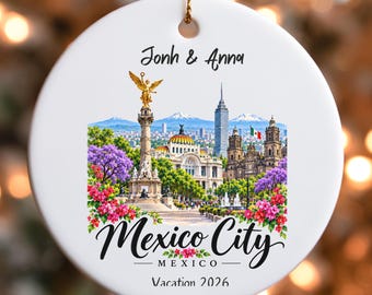 Custom Mexico City skyline ornament Ceramic Ornament | Mexico City travel souvenir, Vacation 2026
