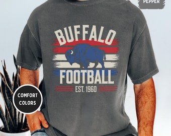 Buffalo Football Garment-Dyed T-shirt, Comfort Colors Tee, Unisex Shirt for Bills Fans, Game Day Apparel, Football Lover Gift, Custom Team
