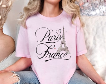 Paris France Shirt, Comfort Colors shirt, Vacation in Paris, Gift for Travel Lover, Paris Trip Tee, Eiffel Tower Shirt, Europe France Trip