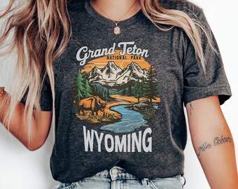 Grand Teton-skjorta, Wyoming-skjorta, Grand Teton nationalpark, Grand Teton Park-tröja, vandringskjorta, Grand Teton-presenter, Granola Girl-present
